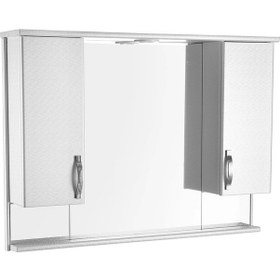 Resim Pvc Lamine Üst Modül Banyo Dolabı 100 Cm Beyaz 