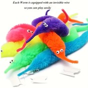 Resim 10-Lu Çok Renkli Caterpillar Magic Trick Eğri Böcek Oyuncakları, Dokuma Malzeme, Karnaval, Noel Partisi Hediyeleri, Büyülü Parti Malzemeleri İçin İdeal 