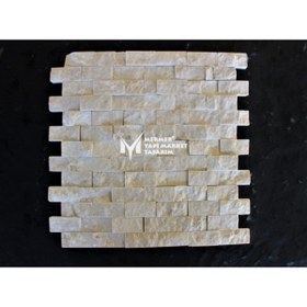 Resim MYM Mermer Yapı Market Tasarım Bej Mermer Patlatma Mozaik 