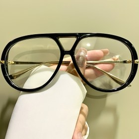 Resim 2D Düz - apaircircle Büyük Çerçeve Çift Kirişli Gözlük - Geniş Tam Çerçeveli Metal Çerçeve ile Düz Üst, Erkekler ve Kadınlar için Trendy Dekoratif Gözlük, Şeffaf Lens, Dayanıklı PC Malzeme, Şık ve Fonksiyonel Tasarım, Moda Gözlük, Modern Gözlük, Şık Gözlük, Yüksek Kaliteli Lensler, Moda Severler 