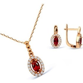 Resim Argentum Concept - Zirkon Taşlı Rose Gümüş Set (219325391) 