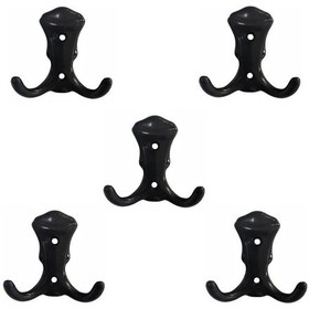 Resim 5 Adet Plastik Siyah Mobilya Dolap Askı Portmanto Askısı 