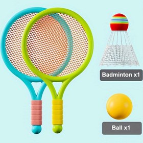Resim Kırmızı veya sarı renkli yuvarlak top, doğum günü, Cadılar Bayramı, Noel hediyesi olarak rastgele olarak, Badminton Raketi Kapalı ve Açık Hobi Sporları Tenis Raketi Seti Etkileşimli Oyun Aktivite Oyuncak Eğitici Oyuncak 
