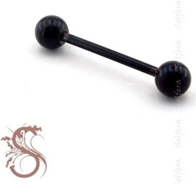 Resim Top Uçlu Vücut Piercing 25 Mm Siyah Renk Kulak P355 Siyah 