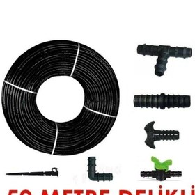 Resim 50 Metre Kendinden Delikli Damla Sulama Sistemi Ek Parçaları 