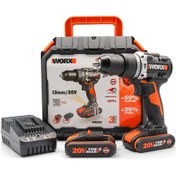 Resim WORX WX352 20Volt/2.0Ah Li-ion Çift Akülü Kömürsüz Profesyonel Şarjlı Darbeli Matkap 