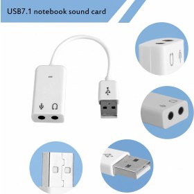 Resim Steep Solid Harici USB Ses Kartı 7.1 Kanal Destekli - 3.5mm Mikrofon ve Kulaklık Girişli Jack Dönüştürücü, Pc ve Laptop Uyumlu 