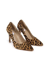 Resim Leopar Desen Stiletto Kahverengi 