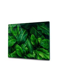 Resim Cam Kesme Ve Sunum Tablası Doğal Yaprak Görünümlü 30cm X 40cm 