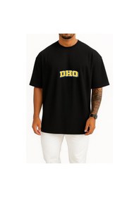 Resim Bahriyeli Collection Oversize Dho Göğüs Baskılı Unisex T-shirt Siyah 