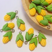 Resim 10 Adet Mini Mısır Tılsımı, Sevimli Çizgi Film Sebze Reçine Pandantifleri, DIY Bileklik ve Küpeler için Taklit Gıda Takıları, Kaplamasız, El Sanatları Aksesuarları 