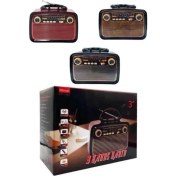 Resim Ftt Shopping Market Nostaljik Görünümlü Ahşap Radyo Tf Sd Usb Girişli Led Fener Işıklı 