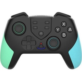Resim T-23 Kablosuz Bluetooth Oyun Kolu: Çift Motor Titreşim, Jiroskop, Switch/switch Lite Uyumlu Yeşil-mavi 