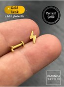 Resim Karınca Piercing Altın Rengi Şimşek Kulak Tragus Helix Piercing 