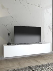 Resim Wood'n Love Toprak 150 Cm Duvara Monte Tv Ünitesi - Beyaz \u002F Siyah 