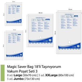Resim Magic Saver Bag 18´Li Taşınıyorum Vakumlu Poşet Seti 3 