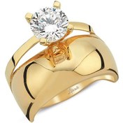 Resim Tektaş Geniş Alyanslı Altın Yüzük 