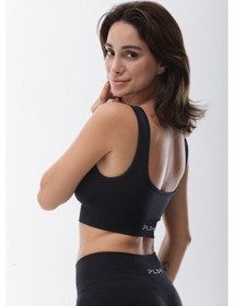 Resim Playsportswear Seamless Siyah Toparlayıcı Sporcu Bra Siyah 