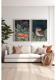 Resim 2 Parça Gerçek Ahşap Renkli Çerçeveli Tablo Seti - Model 33 - Ersy2lımodel33 