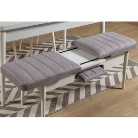 Resim Ahşap Açılır Bench Beyaz Soho Gri 