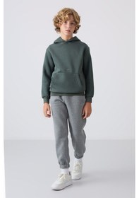 Resim Tommylife Tommy Life Haki Pamuklu Kalın İçi Tüylü Yumuşak Dokulu Standart Fit Baskılı Erkek Çocuk Sweatshirt - 11215 Haki 