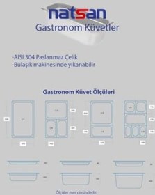 Resim Paslanmaz Çelik Gastronom/gastronorm Küvet Gn 1/6-65 17,6 X 16,2 X 6,5 Cm 