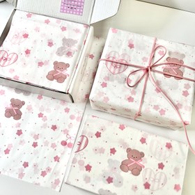 Resim 10 Adet Sevimli Ayı Sydney Kağıdı 35,56x50,8 cm Hediye Paketleme Kağıdı, Parti Doğum Günü Düğün Dekorasyonu İçin Sanatçı Kağıt, Ambalaj Kağıdı, Buket ve Çiçek Sarma Kağıdı 