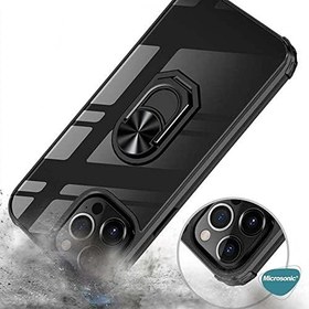 Resim Microsonic Apple iPhone 13 Pro Max için Kılıf Grande Clear Ring Holder Kırmızı [iPhone 13 Pro Max ile Uyumlu Kılıf - Kırmızı] 