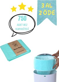 Resim BAMM BAMM 16L Çöp Kutuları İle Uyumlu Bamm Bamm 750 Adet Bebek Bezi Kapasiteli Yerli Çöp Poşeti 