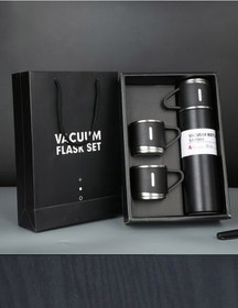 Resim OMZ ÇANTALI 500ML 3 ADET BARDAKLI ÇELİK TERMOS SETİ (4199) 0,26 L Kahverengi 