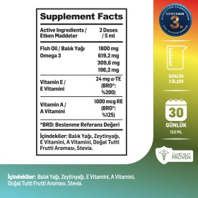 Resim Kiperin Omega 3 Balık Yağı | Her Yaş Için | 620MG Omega 3, 310MG Epa, 195MG Dha | A & E Vitamini | 30 Günlük 