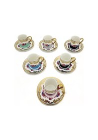 Resim Kosova İst-167 Güllü Silindir Renkli Porselen Fincan Takımı 