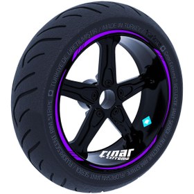 Resim Patlıcan Moru 4 Parçalı Keskin Jant Şeridi Sticker Çınar Extreme 
