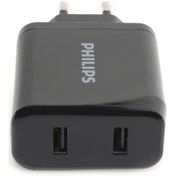 Resim Philips Akım Korumalı Şarj Adaptörü Çift Çıkışlı 12w 2.4a Dlp3302nb/51 