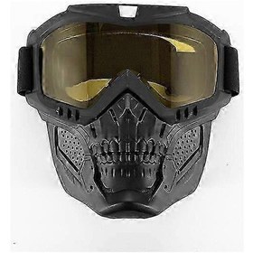 Resim Rzojunma Motosiklet Gözlük Maskesi Kafatası Moto Yüz Maskesi Rüzgar Geçirmez Motokros Gözlükleri Yarış Kaskı Koruyucu Gözlük Maskesisarı 