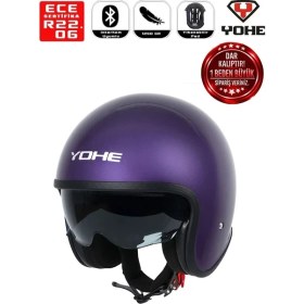 Resim Yohe Motosiklet Kaskı 880-SHINY-TITANIUM-PURPLE 