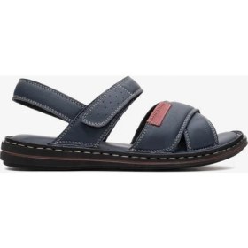 Resim Dericlub Erkek Çapraz Bantlı Sandalet Gerçek Deri Dc 1216 Lacivert 