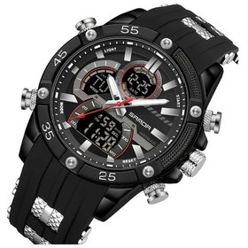 Resim Oldfriend Siyah Sanda Erkek Spor Digital Saat 50m Su Geçirmez Parlak Ekran Alarm Kronometre Diğer 