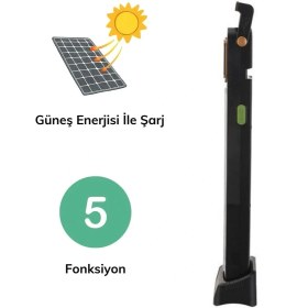 Resim 5 Fonksiyonlu Güneş Enerjisi Ile Şarj Olabilen 48 Ledli Işıldak,aydınlatma PR-3838 