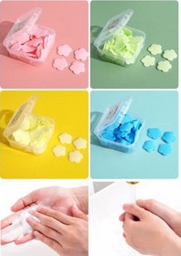 Resim 10'lu Renkli Mini Kağıt Sabun Kutusu 1000 Yaprak Parfümlü, Tek Kullanımlık Taşınabilir El Sabunu Kahverengi 