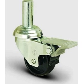Resim Oynak Frenli Pim Bağlantılı, Burçlu, Polipropilen, Hafif Sanayi Tekerleği, Çap:50 - Ep03 Mkm 50F 