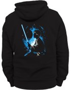 Resim remonz Star Wars Luke Arka Baskılı, %100 Pamuk, 3 Ipl. Şardonlu, Içi Polar, Çok Kalın Hoodie 