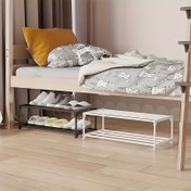 Resim 1 Adet 2 Katlı Kompakt Ayakkabı Rafı/Saklama Kutusu - Dayanıklı Plastik Tasarım, Ayakkabı ve Aksesuarlar İçin Mükemmel, Girişler, Dolaplar ve Yatak Odaları İçin Uygun Alan Tasarrufu Sağlayan Düzenleyici 