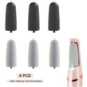 Resim Willowhaven 6 Adet Pedikür Başlığı Elektrikli Ayak Törpüsü Rulosu Yedek Parça 