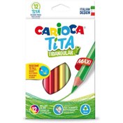 Resim TY Carioca Tita Maxi Üçgen Kuru Boya Kalemi 12'Li 