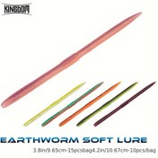 Resim 15 adet/10 adet Kingdom Earthworm Yumuşak Yemler 1.8g 2.8g 96mm 120mm Yapay Yavaş Batan Balık Yemleri Deniz Solucanı Earthworm Balıkçılık Yumuşak Yemler, KINGDOM 