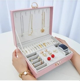 Resim Mücevher Kutusu Organizer Düzenleyici Takı Kutusu Pembe 