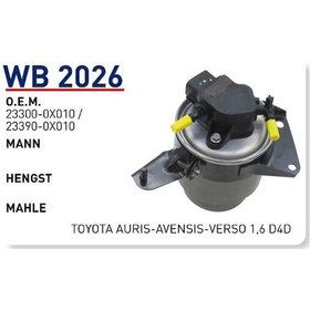 Resim WUNDER WB2026 Mazot Filtresi Toyota Uyumlu Auris-Avensis-Verso 1,6 D4D 