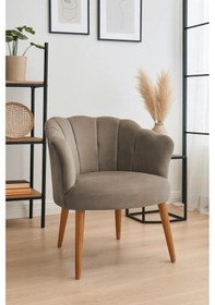 Resim Waterybrook Tekli Berjer Koltuk - Papatya Babyface Kumaş Ceviz Ayaklı - 13 Renk Seçeneği Ekru 