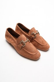 Resim Artgoo kadın taba süet günlük rahat yumuşak loafer babet ayakkabı 